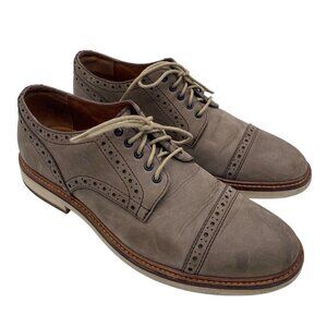 FRYE Shoes Mens 9.5 Joel Brogue Cap Toe Derby Nubuck Leather Oxford Casual Dress